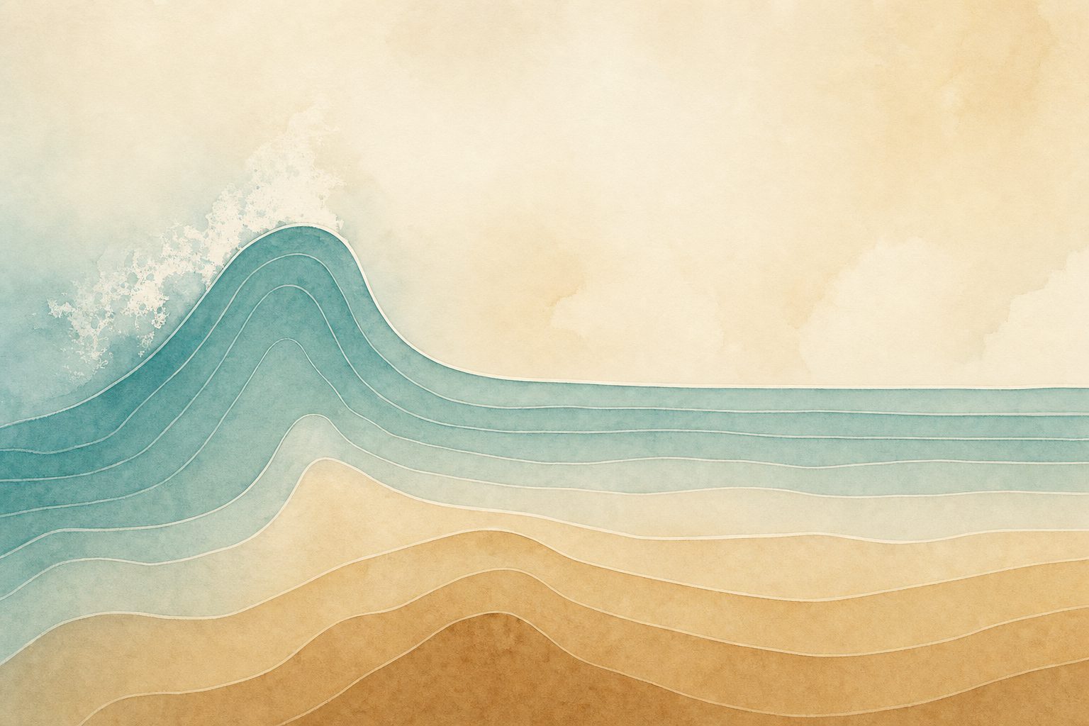 Soft watercolor S-curve illustration of a figure walking along a winding weight-loss path